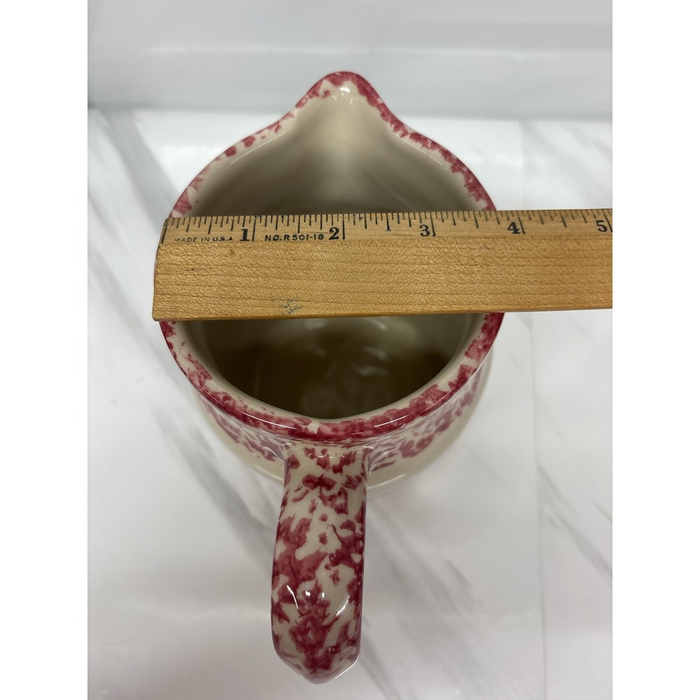 VTG Gerald Henn Roseville Spongeware Pitcher Old Glory Americana Flag Stoneware - Picture 8 of 8